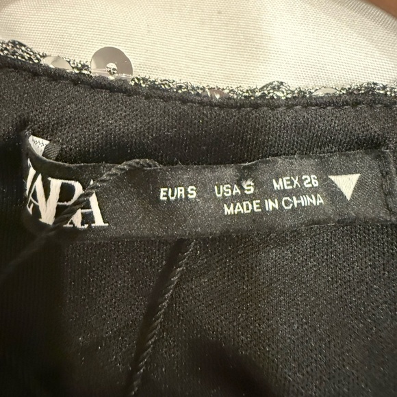 ZARA Silver Draped Sequin Mini Dress – Size Small – NWT - Picture 4 of 9